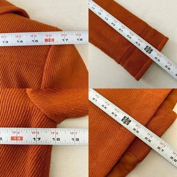 Vintage Pea Coat Blazer Double Breasted Wool Blend Rusty Orange Size  Small - Picture 10 of 16